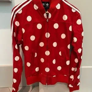 adidas Jackets Coats Adidas X Pharrell Williams Goat Leather Red White Polka Dot Track Jacket Rare Poshmark